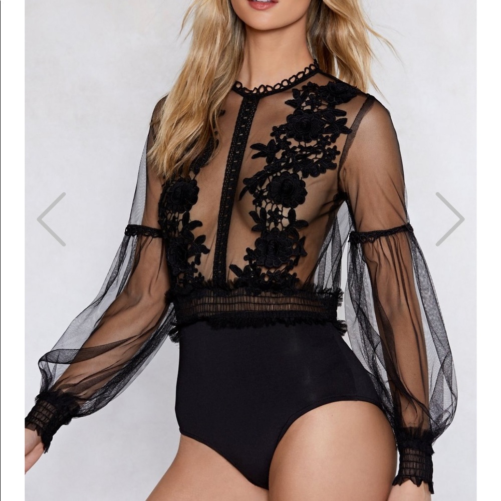 Mesh floral bodysuit